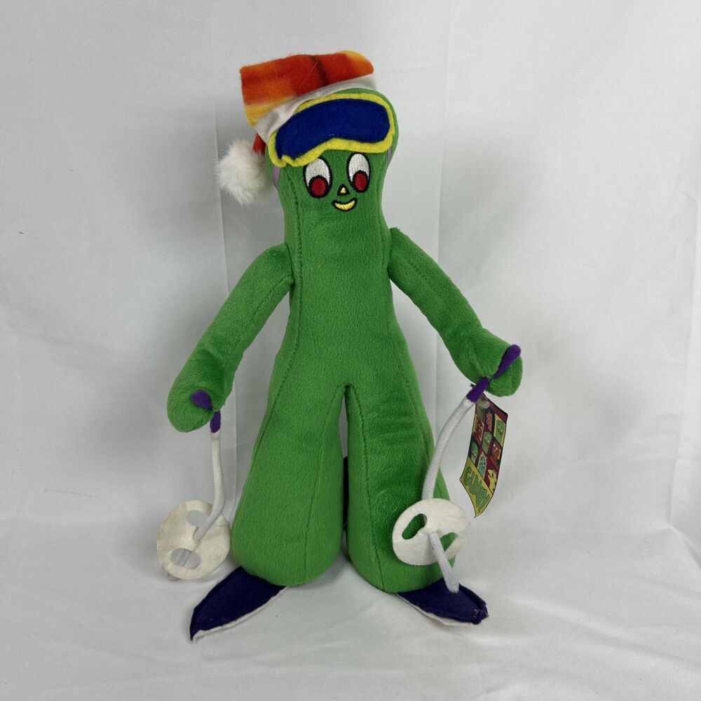 Vtg 2001 GUMBY Plush Ski Patrol Skiing 13” Cartoon Character Stuffed Animal